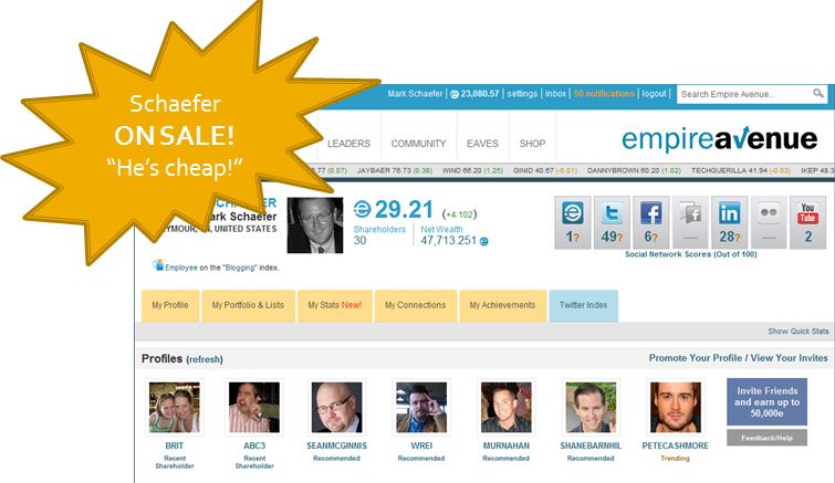 Mark Schaefer on Empire Avenue