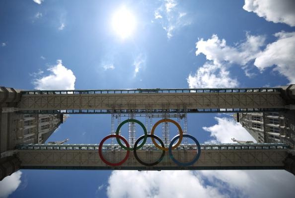 The Olympic Rings Are Installed At Tower Bridge